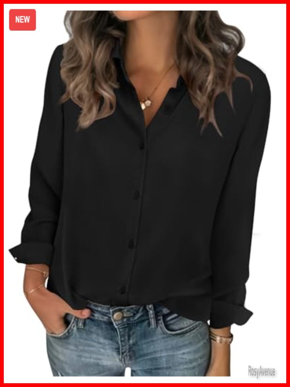 Zeagoo Women Chiffon Long Sleeve Button Down Blouse Business Top